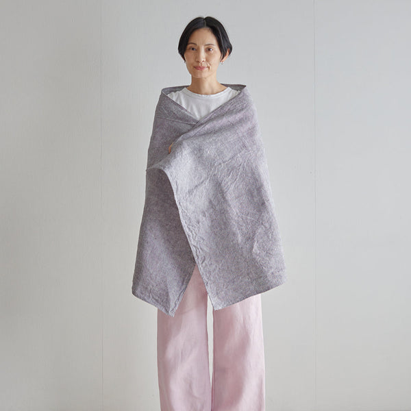Fog Linen Work Chambray Bath Towel: Grey