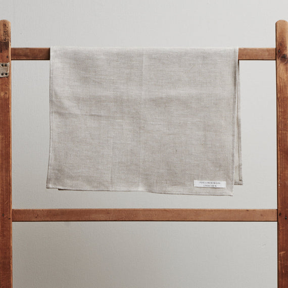 Fog Linen Work Chambray Hand Towel: Natural