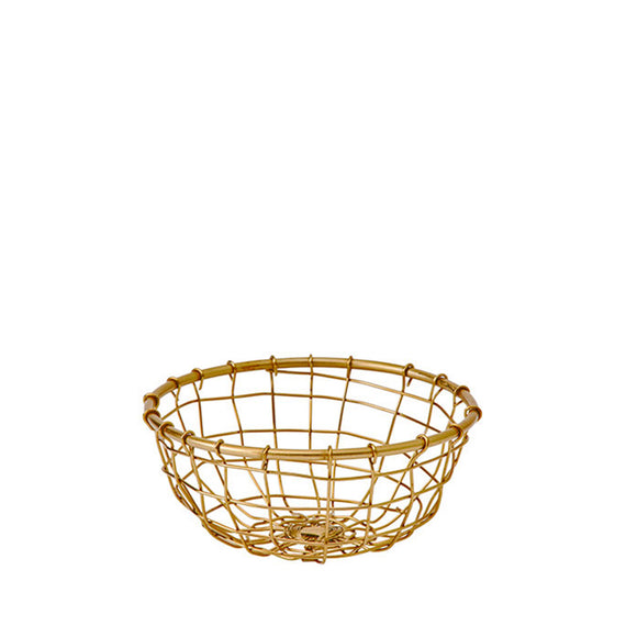 Fog Linen Work Gold Wire Basket (SS): Round