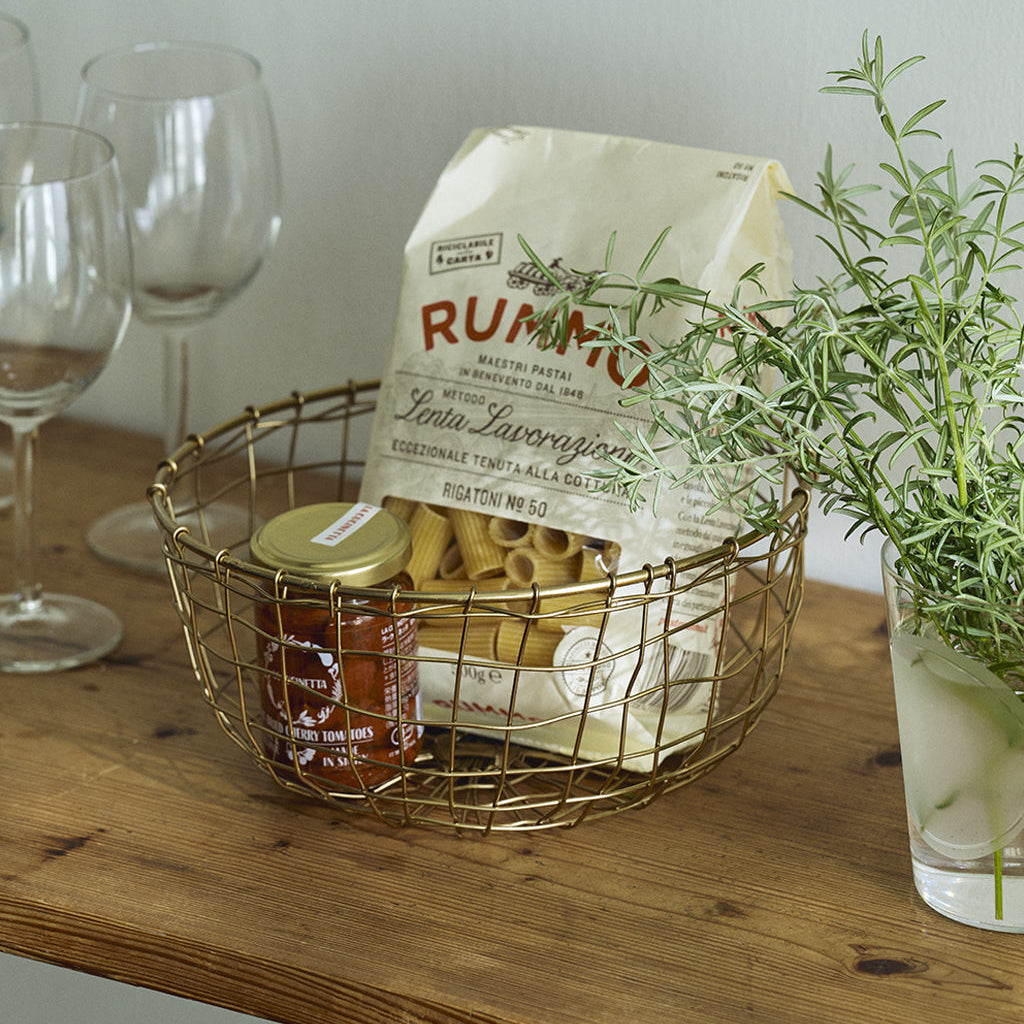 Fog Linen Work Gold Wire Fruit Basket (M)