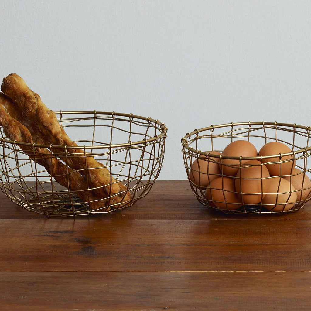Fog Linen Work Gold Wire Fruit Basket (M)