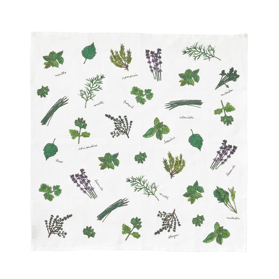 Fog Linen Work Isabelle Boinot Handkerchief: Herbs