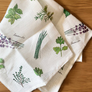 Fog Linen Work Isabelle Boinot Handkerchief: Herbs