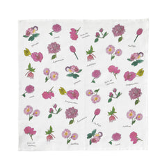 Fog Linen Work Isabelle Boinot Handkerchief: Pink Flowers