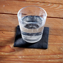 Fog Linen Work Linen Coaster: Black