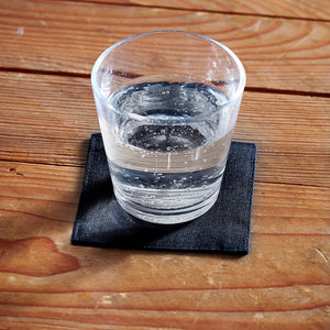 Fog Linen Work Linen Coaster: Black