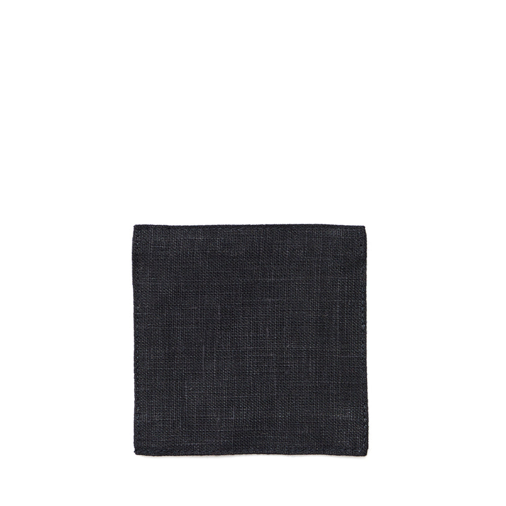 Fog Linen Work Linen Coaster: Black