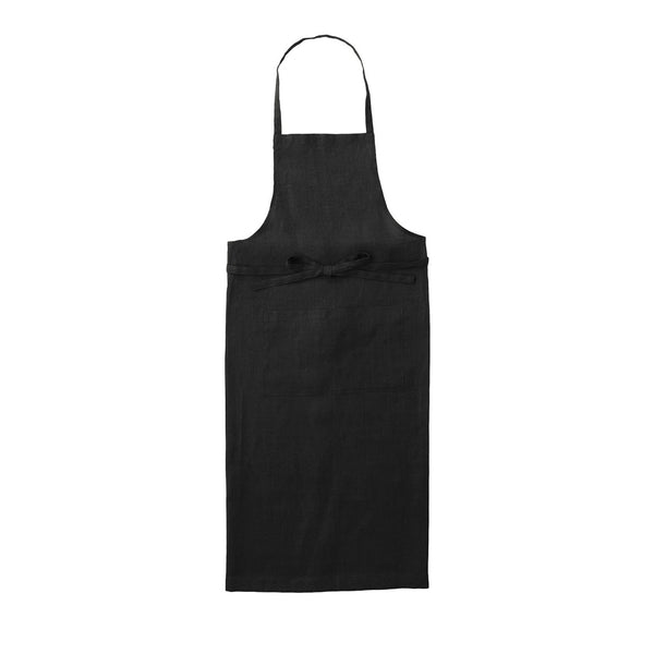 Fog Linen Work Linen Full Apron: Black