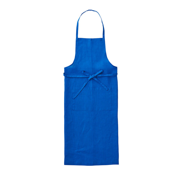 Fog Linen Work Linen Full Apron: Blue Roi