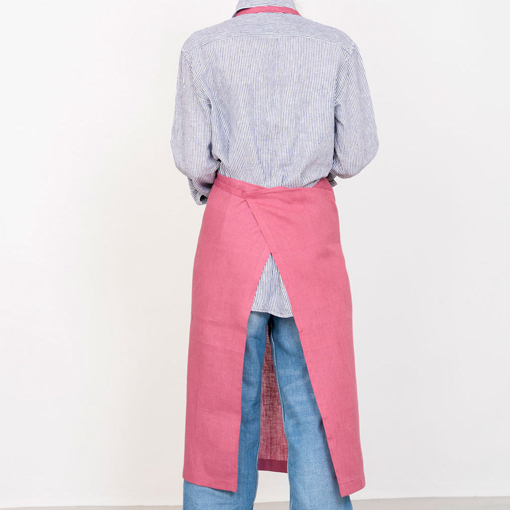 Fog Linen Work Linen Full Apron: Camellia