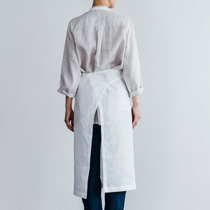 Fog Linen Work Linen Full Apron: White
