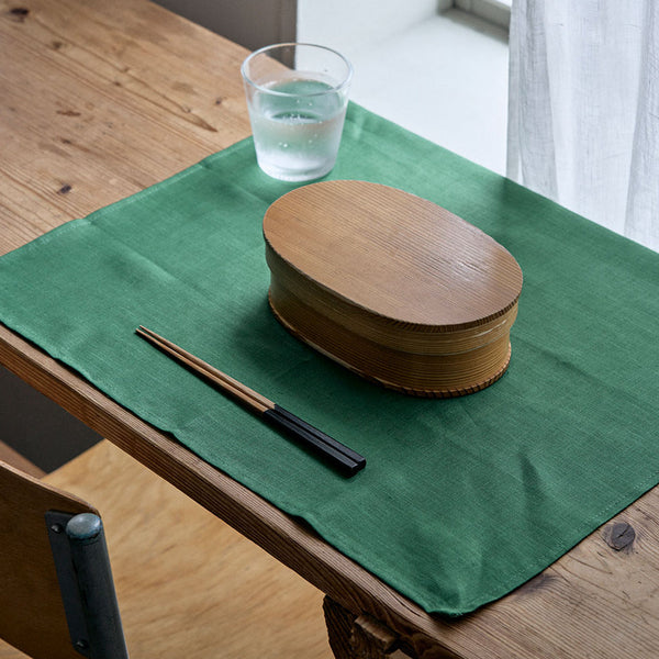 Fog Linen Work Linen Handkerchief: Vert Ecossais