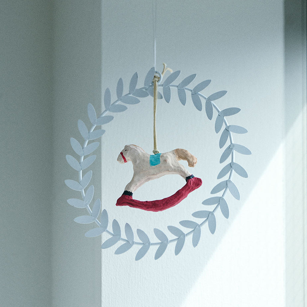 Fog Linen Work Metal Olive Wreath: White