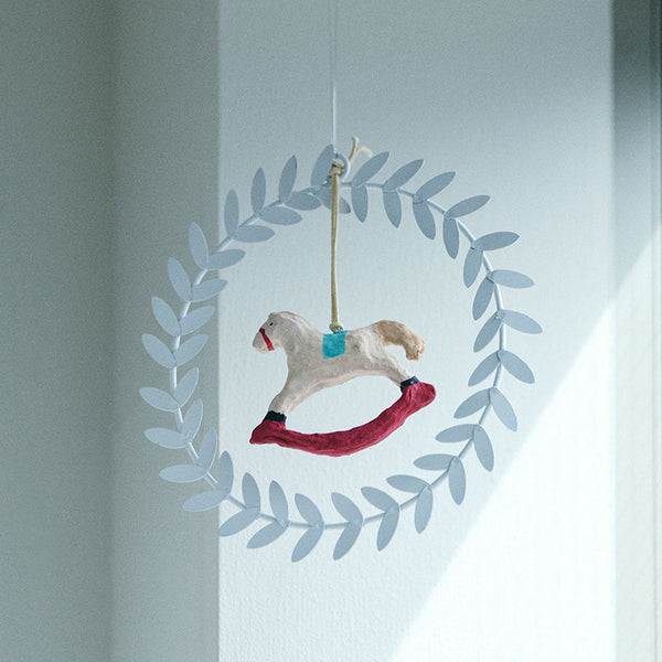 Fog Linen Work Metal Olive Wreath: White