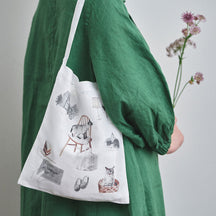 Fog Linen Work Misato Ogihara Bag: Living with Cat