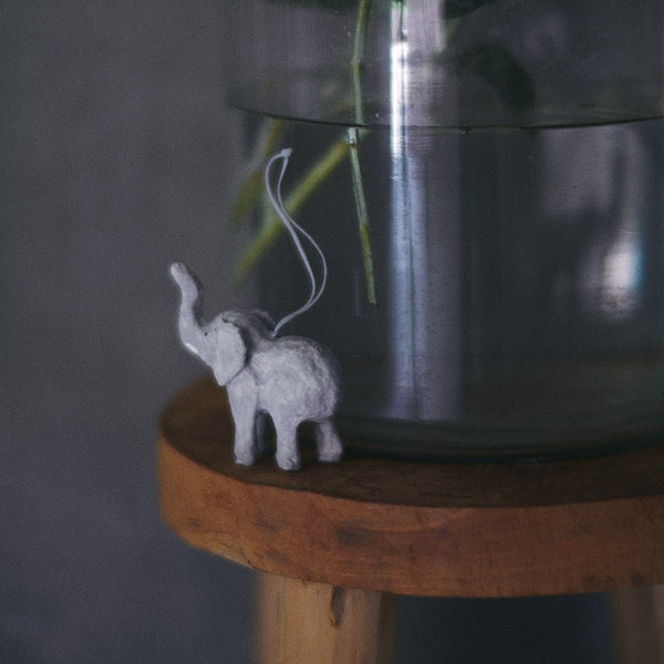 Fog Linen Work Papier Maché Ornament: Elephant