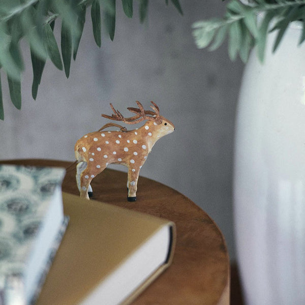 Fog Linen Work Papier Maché Ornament: Reindeer