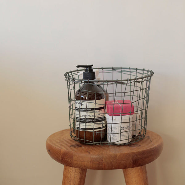 Fog Linen Work Round Pot Basket