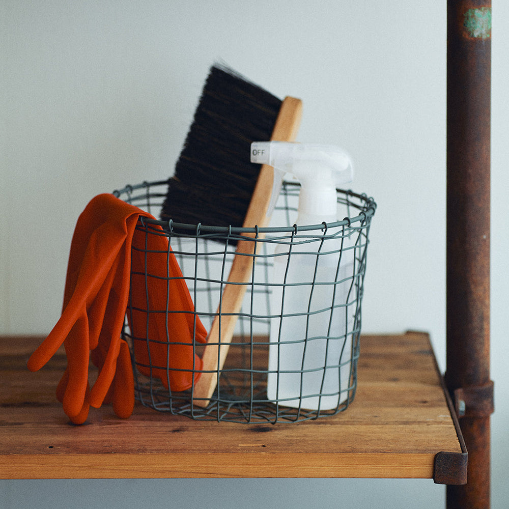 Fog Linen Work Round Pot Basket