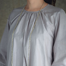 Fog Linen Work Silver Beads Necklace (L)