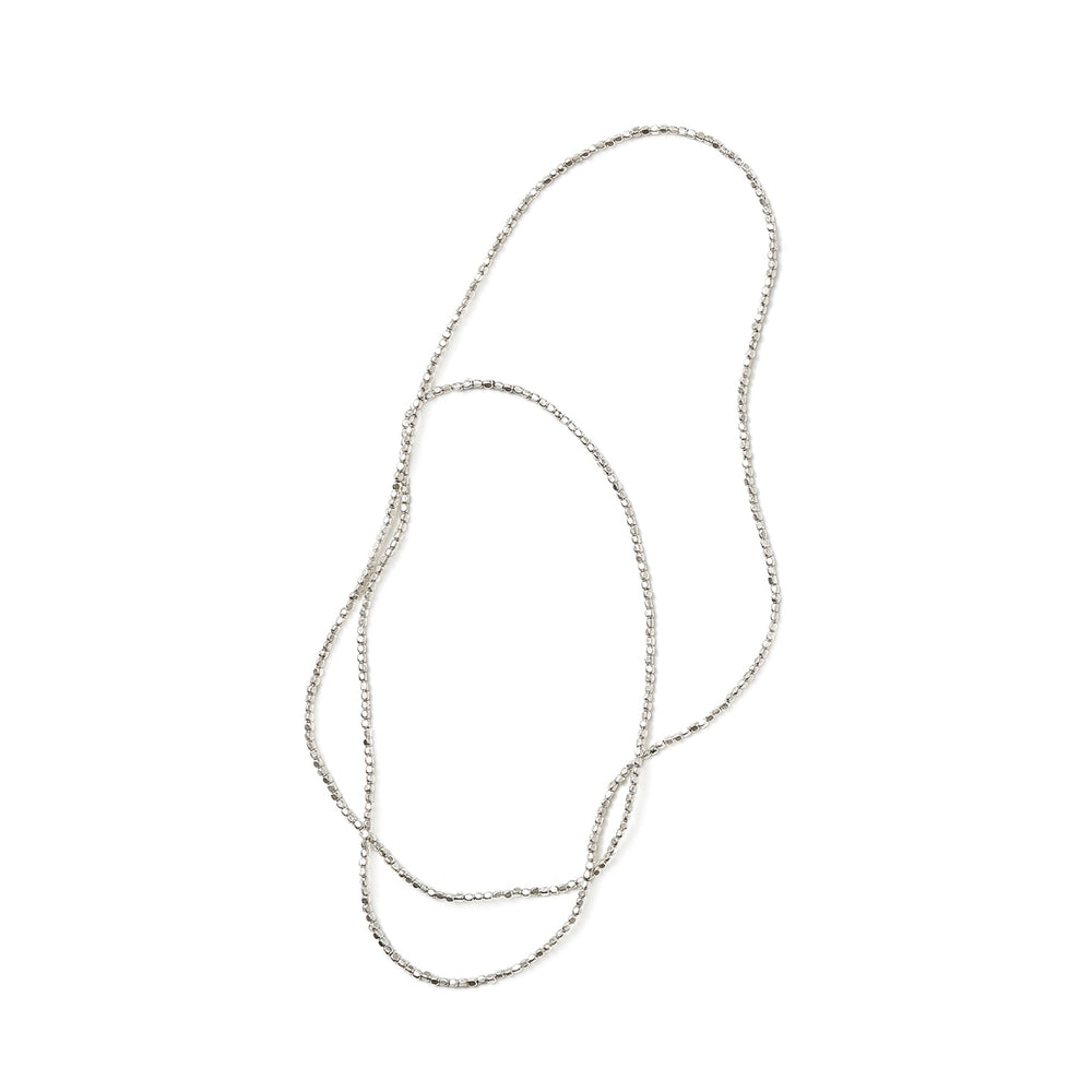 Fog Linen Work Silver Beads Necklace (L)