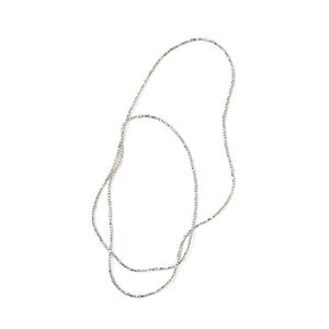 Fog Linen Work Silver Beads Necklace (L)