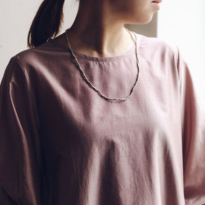 Fog Linen Work Silver Beads Necklace (S)