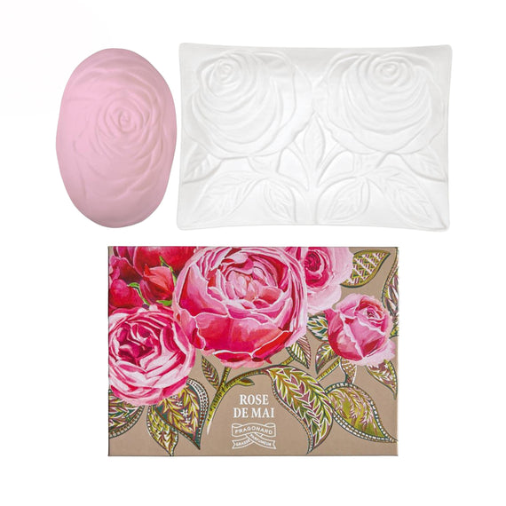 Fragonard Rose de Mai Soap & Dish Set