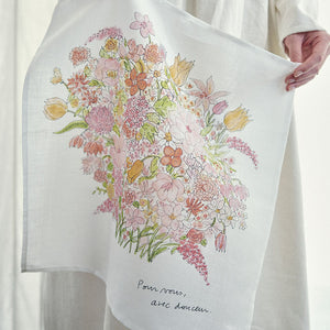 Isabelle Boinot Handkerchief: Pink Bouquet
