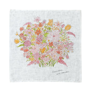 Isabelle Boinot Handkerchief: Pink Bouquet