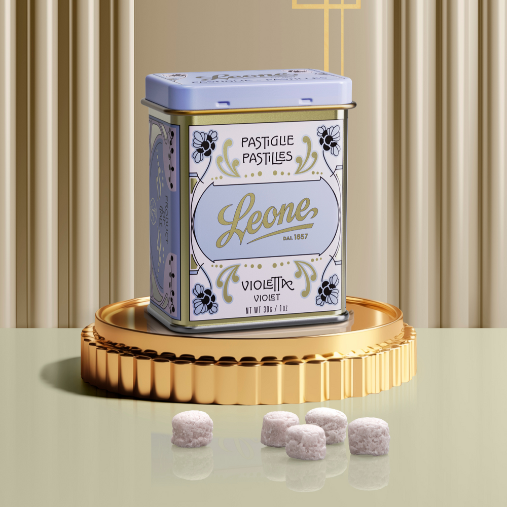 Leone 1857 Floral Violet Pastilles in Classic Tin