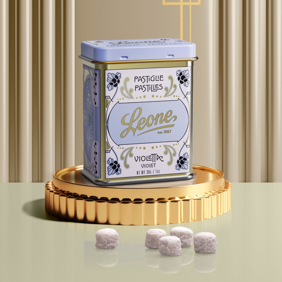 Leone 1857 Floral Violet Pastilles in Classic Tin