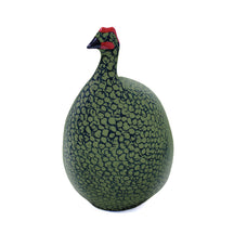 Les Ceramiques de Lussan Pintade (Guinea Fowl) Large - Cobalt Speckled Sage