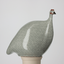 Les Ceramiques de Lussan Pintade (Guinea Fowl) Large - Polar Blue