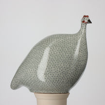 Les Ceramiques de Lussan Pintade (Guinea Fowl) Large - Polar Blue