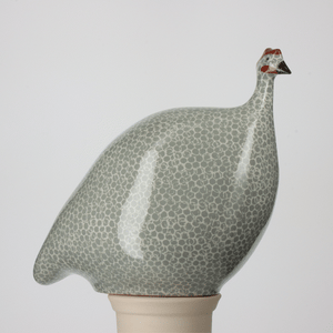 Les Ceramiques de Lussan Pintade (Guinea Fowl) Medium - Polar Blue