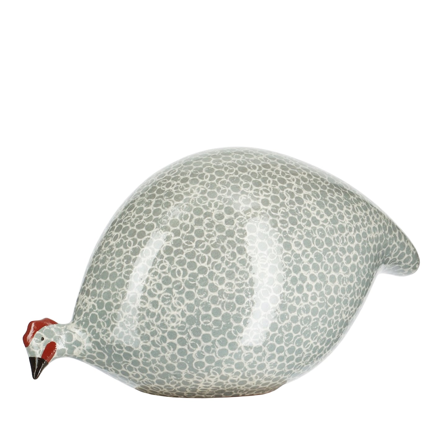 Les Ceramiques de Lussan Pintade (Guinea Fowl) Pecking - Polar Blue