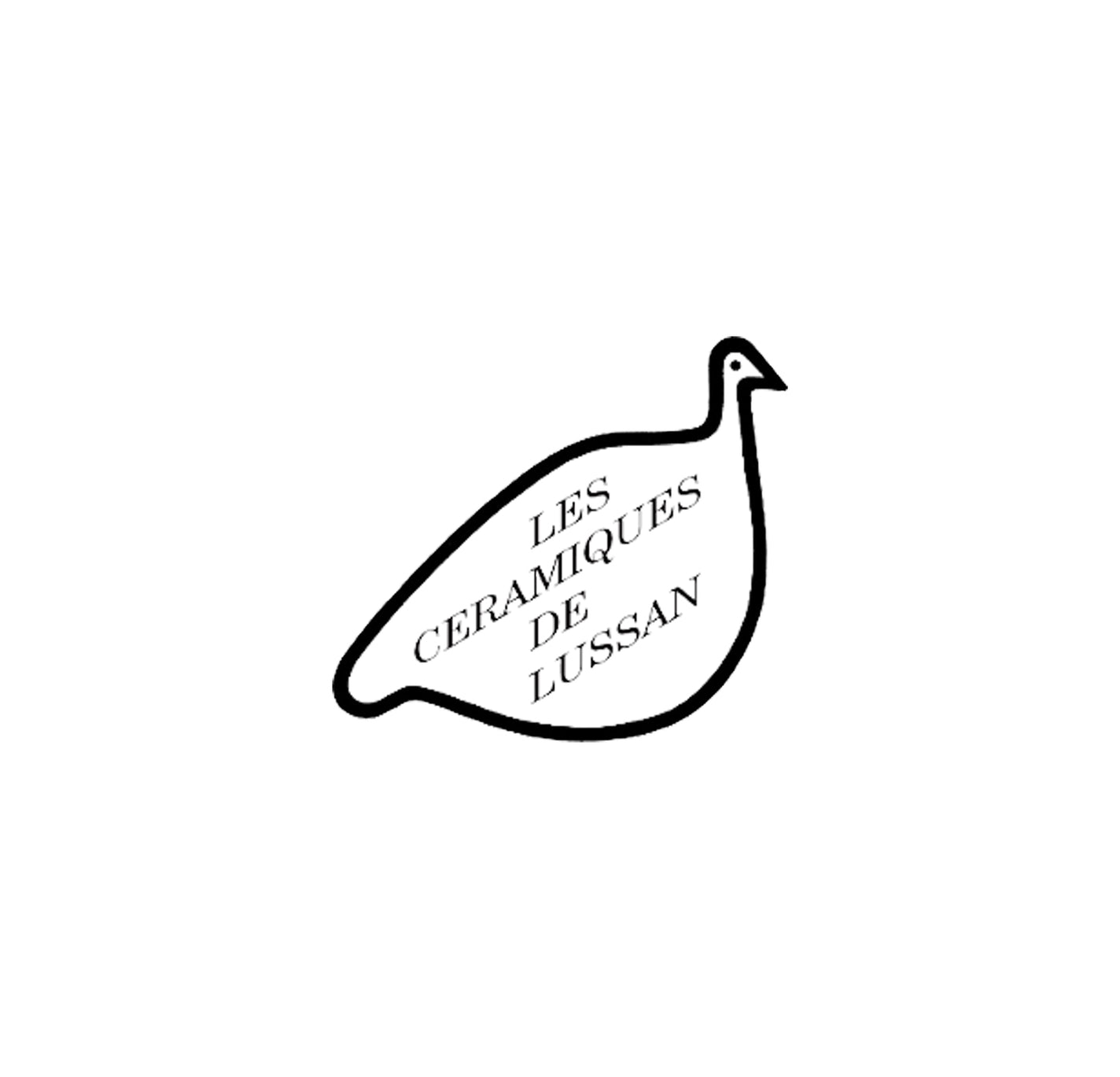 Les Ceramiques de Lussan Pintade (Guinea Fowl) Pecking - Polar Blue