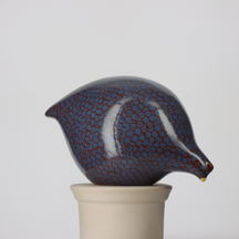 Les Ceramiques de Lussan Quail Pecking - Blue/Red