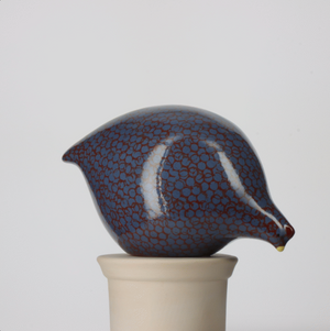 Les Ceramiques de Lussan Quail Pecking - Blue/Red