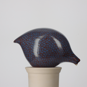 Les Ceramiques de Lussan Quail Pecking - Blue/Red