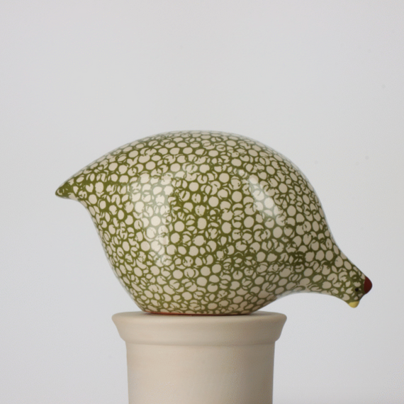Les Ceramiques de Lussan Quail Pecking - Green