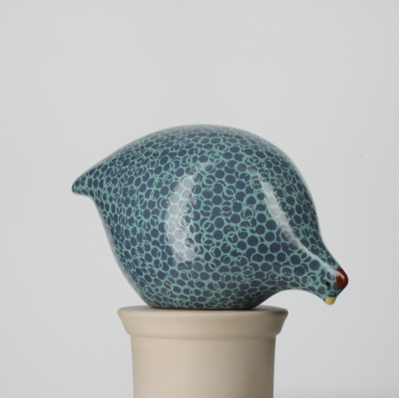 Les Ceramiques de Lussan Quail Pecking - Turquoise