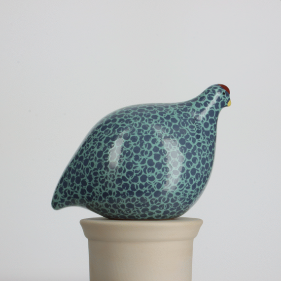 Les Ceramiques de Lussan Quail Standing - Turquoise