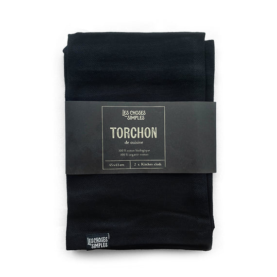 Les Choses Simples Organic Cotton Tea Towel x2 - Coal