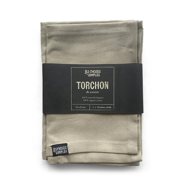 Les Choses Simples Organic Cotton Tea Towel x2 - Stone