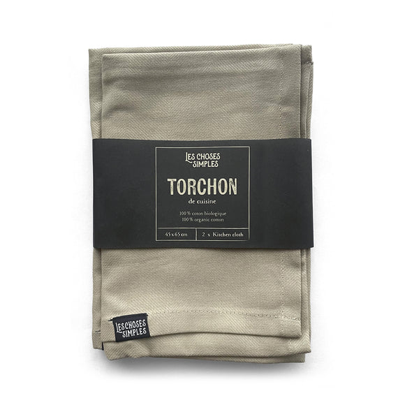 Les Choses Simples Organic Cotton Tea Towel x2 - Stone