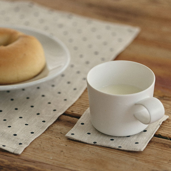 Linen Coaster: Natural Dot