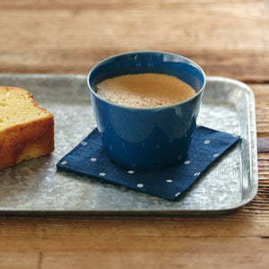 Linen Coaster: Navy Dot
