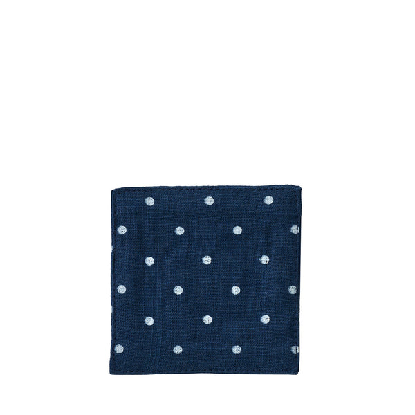 Linen Coaster: Navy Dot